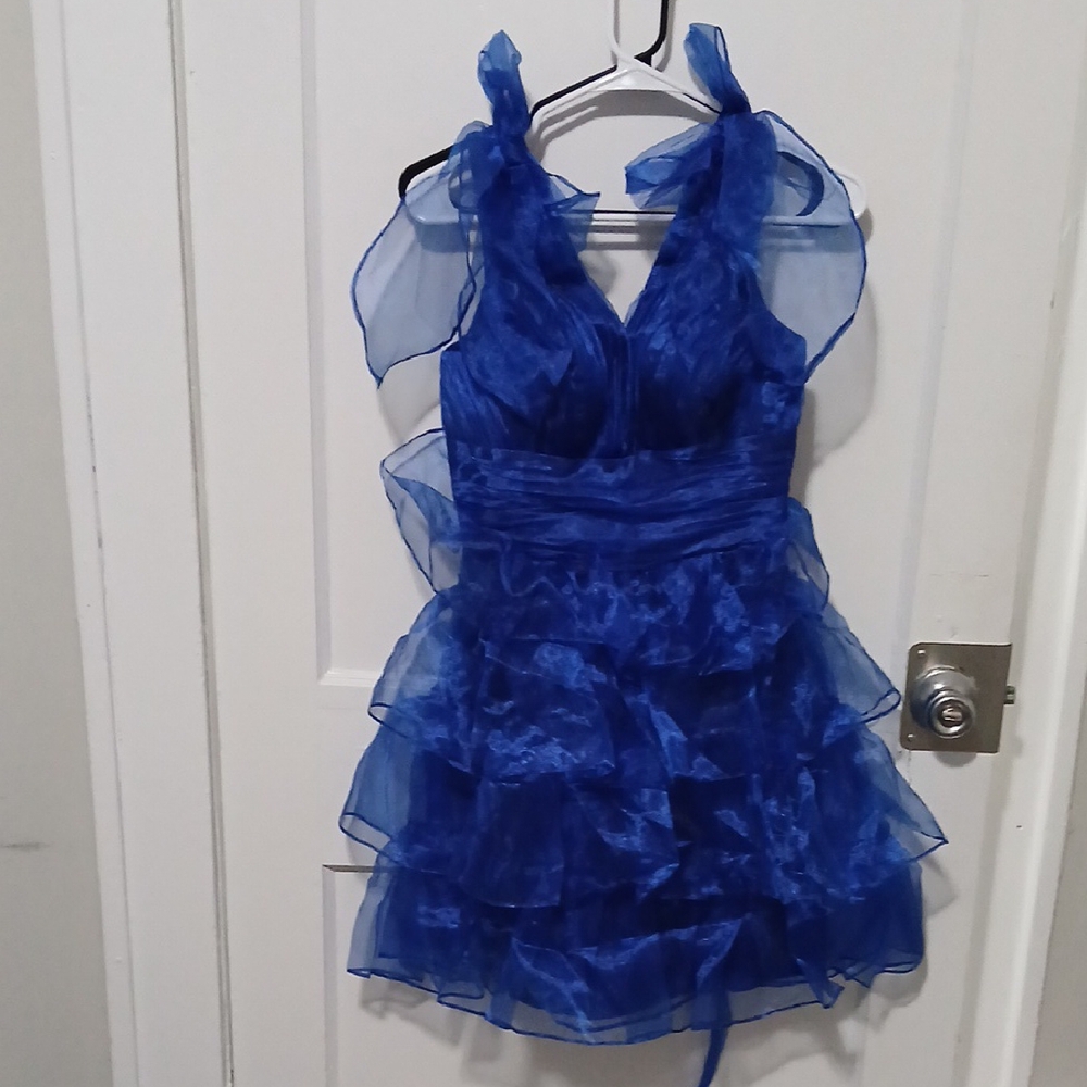Vibrant Blue Ruffled Dress